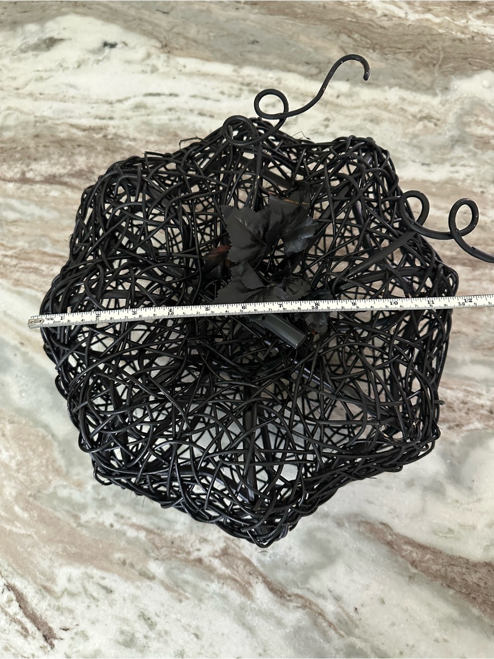 Halloween Pumpkin - Large Black Wicker Pumpkin Fall Halloween Decor - Picture 14 of 16